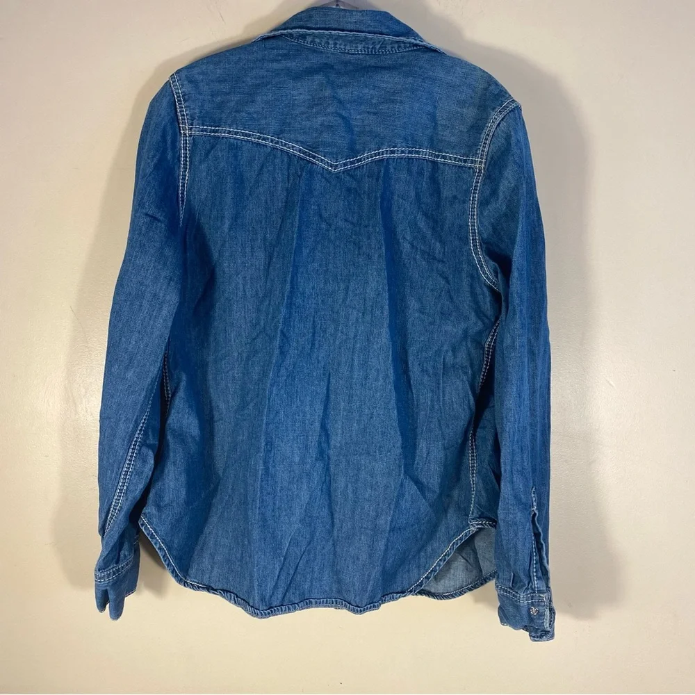 Seven7 Blue Denim Button Down Shirt - Picture 6 of 13